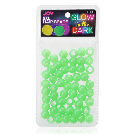 Joy XX-Large Glow In the Dark Hair Beads Green