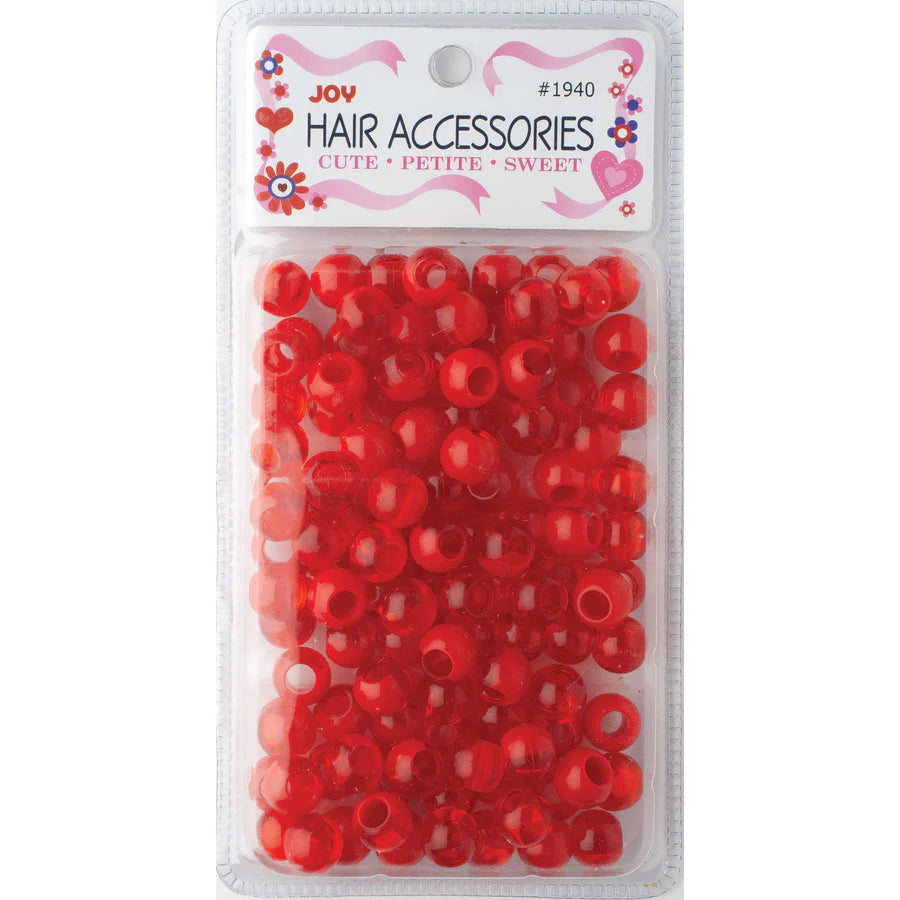 Joy Round Plastic Beads XL Two Tone Vivid Red